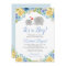 Blue Yellow Floral Roses Boy Elephant Baby Shower