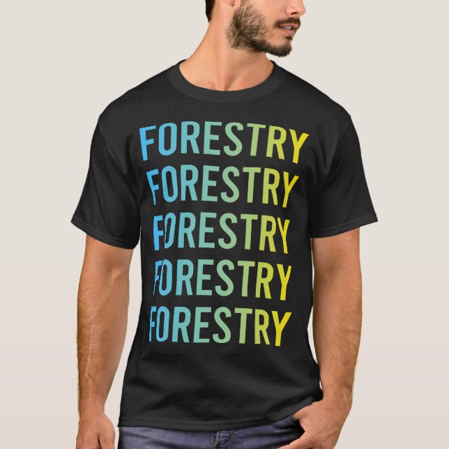 Blue Yellow Forestry T-Shirt (Front)