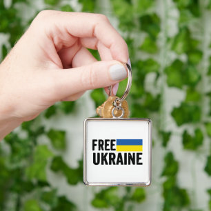 BLUE & YELLOW FREE UKRAINE KEY RING