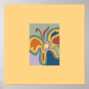 Blue & Yellow Futterfly Mini Print