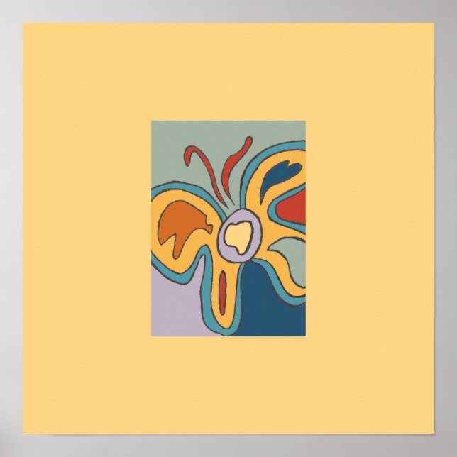 Blue & Yellow Futterfly Mini Print (Front)