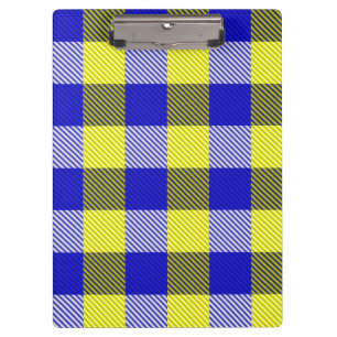 Blue Yellow Gingham Check Design Clipboard