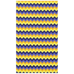 Blue Yellow Gold Chevrons Large Tablecloth