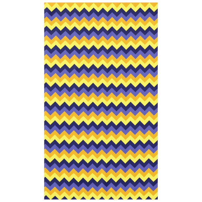 Blue Yellow Gold Chevrons Large Tablecloth (Front)