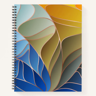 BLUE YELLOW GOLD PURPLE ART NOUVEAU NOTEBOOK