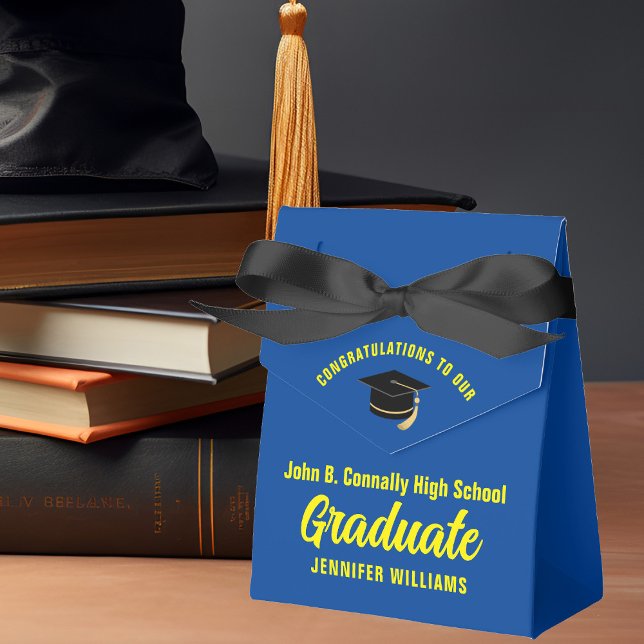 Blue Yellow Graduate Custom 2025 Graduation Party Favour Box (Creator Uploaded)