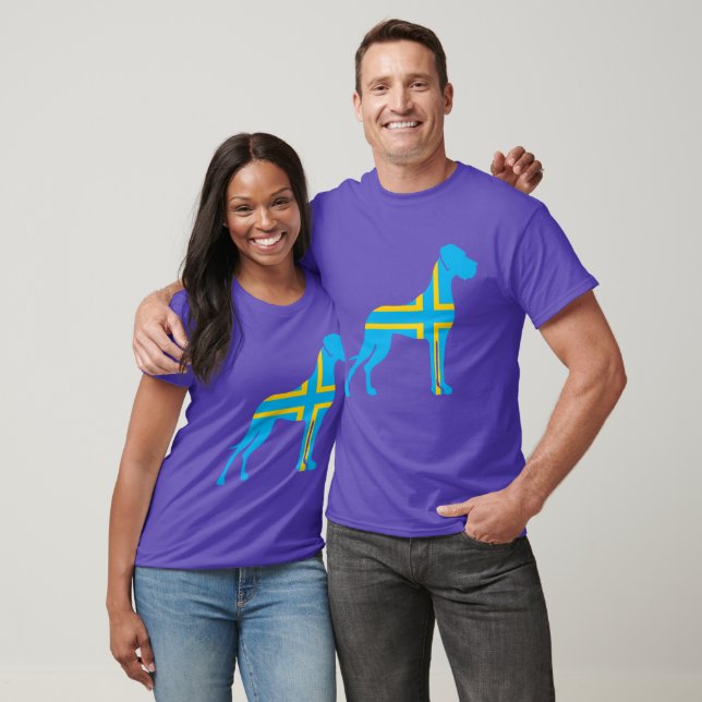 Blue Yellow Great Dane T-Shirt (Unisex)