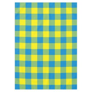 Blue Yellow Green Plaid Chequered Pattern Tablecloth