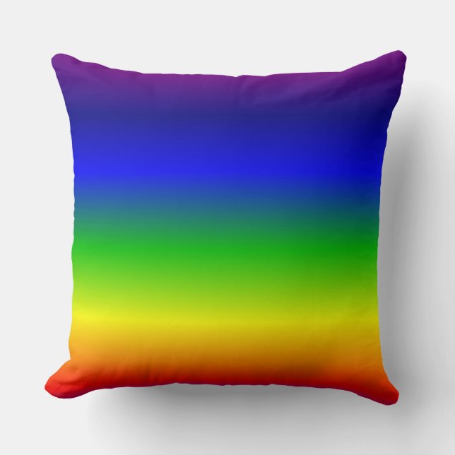 Blue Yellow Green Red Rainbow Pillow (Front)