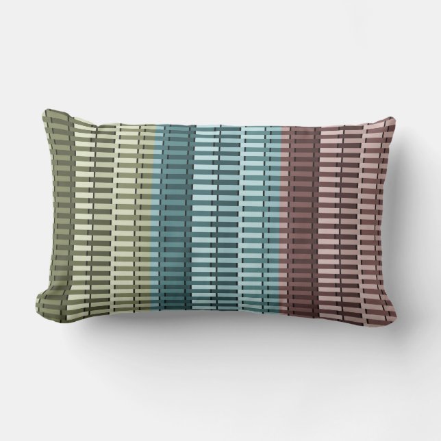 Blue Yellow Green Red Stylish Modern Chic Pattern Lumbar Cushion (Front)