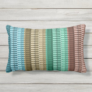 Blue Yellow Green Red Stylish Modern Chic Pattern Lumbar Cushion