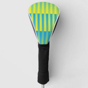 Blue Yellow Green Striped Pattern Golf Head Cover