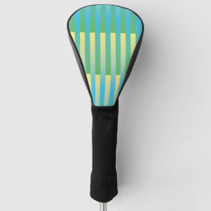Blue Yellow Green Striped Pattern Golf Head Cover