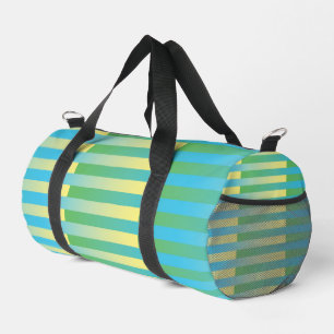 Blue Yellow Green Striped Pattern Small Duffel Bag