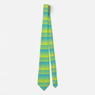 Blue Yellow Green Striped Pattern Tie