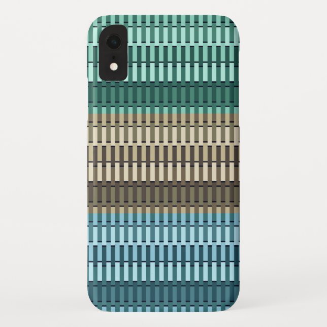 Blue Yellow Green Stylish Modern Abstract Pattern Case-Mate iPhone Case (Back)