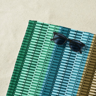 Blue Yellow Green Stylish Modern Pattern Beach Towel