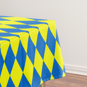 Blue Yellow Harlequin Checkered Design  Tablecloth