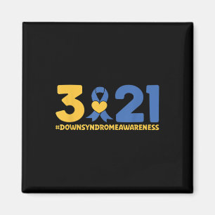 Blue Yellow Heart 21 World Down Syndrome Awareness Magnet