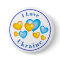 Blue Yellow Hearts I Love Ukraine Button