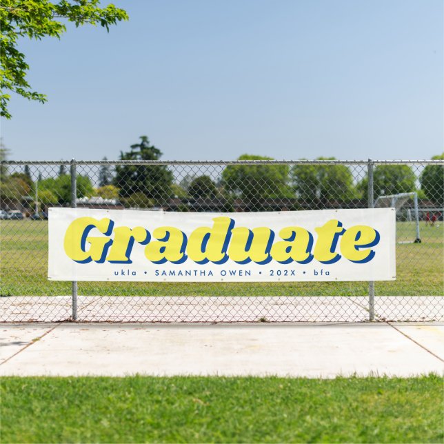 Blue Yellow Huge Editable Modern Graduation Banner (Insitu)