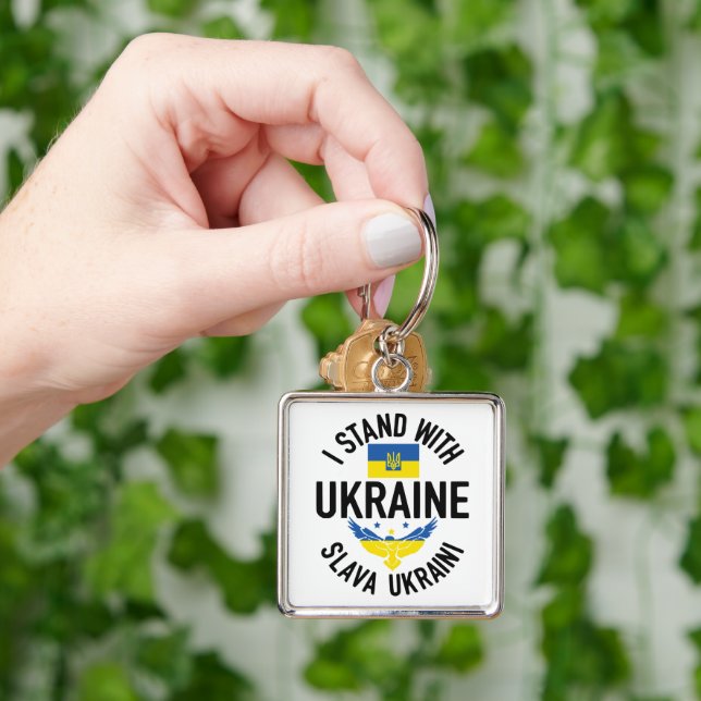 BLUE & YELLOW I STAND WITH UKRAINE KEY RING (Hand)