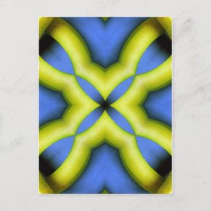 Blue Yellow Kaleidoscope Design Postcard