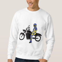 Blue & Yellow Leathers at a Motorcycle Race