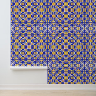 Blue Yellow Mediterranean Tile Peel and Stick Wall