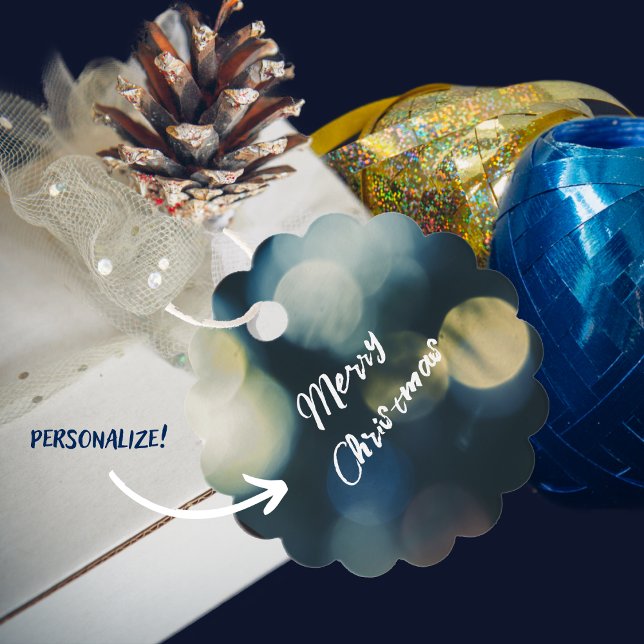 Blue yellow Merry Christmas  Favour Tags (Creator Uploaded)