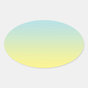 Blue & Yellow Ombre Oval Sticker