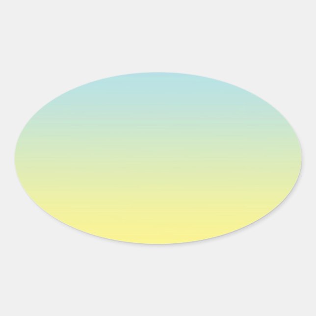 Blue & Yellow Ombre Oval Sticker (Front)