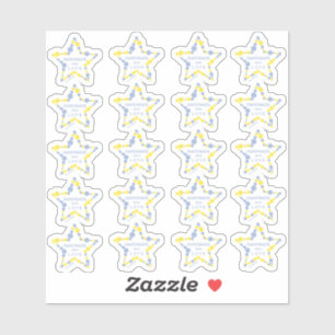 Blue & Yellow Original Buttons Star Handmade 