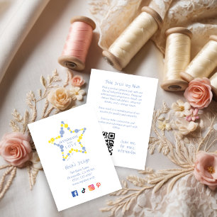 Blue & Yellow Original Buttons Star Handmade Love Business Card