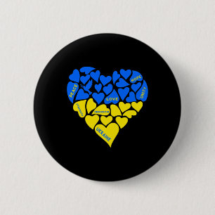 Blue Yellow Peace Dove Heart Ukraine Hope Love Ukr 6 Cm Round Badge