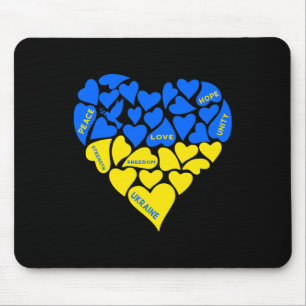 Blue Yellow Peace Dove Heart Ukraine Hope Love Ukr Mouse Pad