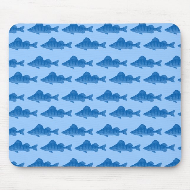 Blue Yellow Perch Fish Mouse Pad (Front)