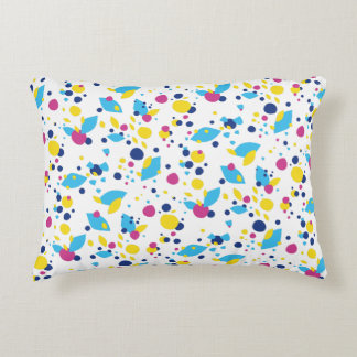 Blue Yellow Pink Fun Flow Abstract Pattern Modern Decorative Cushion