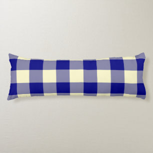 Blue Yellow Plaid Chequered Pattern Body Cushion