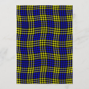 Blue Yellow Plaid Chequered Seamless Pattern Invitation