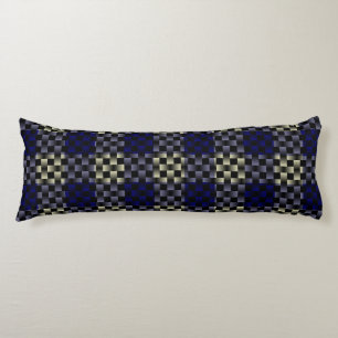Blue Yellow Plaid Chequered Weave Pattern Body Cushion