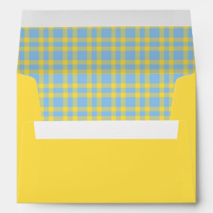 Blue Yellow Plaid Pattern Envelope