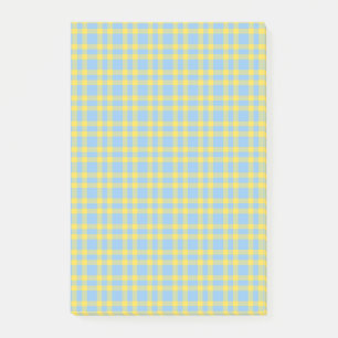 Blue Yellow Plaid Pattern Post-it Notes
