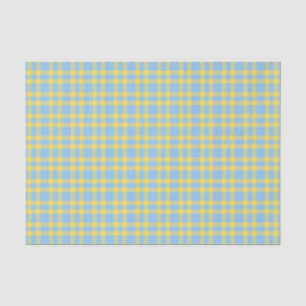 Blue Yellow Plaid Pattern Tissue Paper
