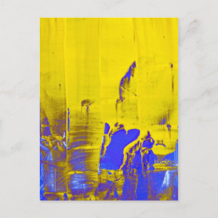 Blue yellow postcard