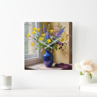 Blue Yellow Purple Blooms Art