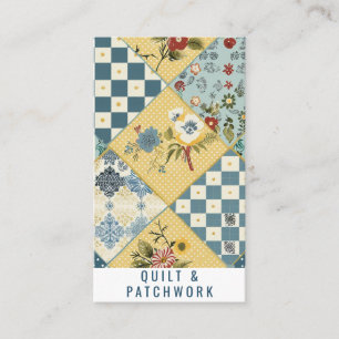 Blue Yellow Quilt Patchwork Handmade Clothing Business Card