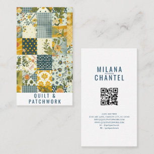Blue Yellow Quilt Patchwork Handmade Clothing Business Card