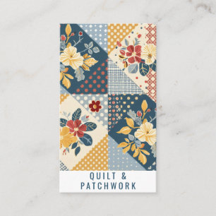 Blue Yellow Red Quilt Patchwork Handmade Clothing Business Card