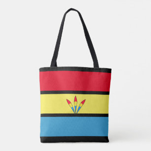 Blue, Yellow & Red Stripes Tote Bag
